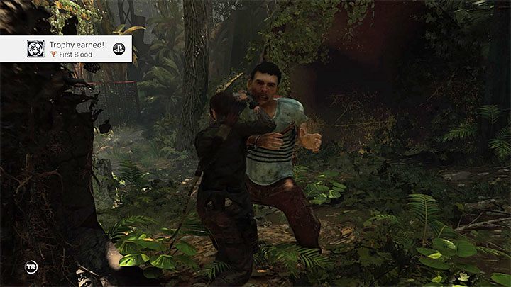 Jednym z zastosowań kamuflażu jest możliwość ukrywania się przy ścianach pokrytych błotem - Pierwsza krew - trofeum w Shadow of the Tomb Raider - Shadow of the Tomb Raider - poradnik do gry