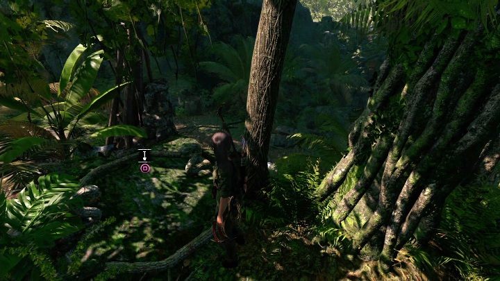 Aby odnalezc skarb, o którym mowa w tym monolicie musisz skręcić w prawo i wejść po schodach na górę - Dialekt Quechua - monolity w Shadow of the Tomb Raider - Shadow of the Tomb Raider - poradnik do gry