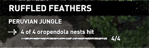 Jeśli chcesz ukończyć wyzwanie Zmierzwione Piórka musisz zestrzelić 4 obiekty - Wyzwania w Peruwiańskiej dżungli | Sekrety w Shadow of the Tomb Raider - Shadow of the Tomb Raider - poradnik do gry