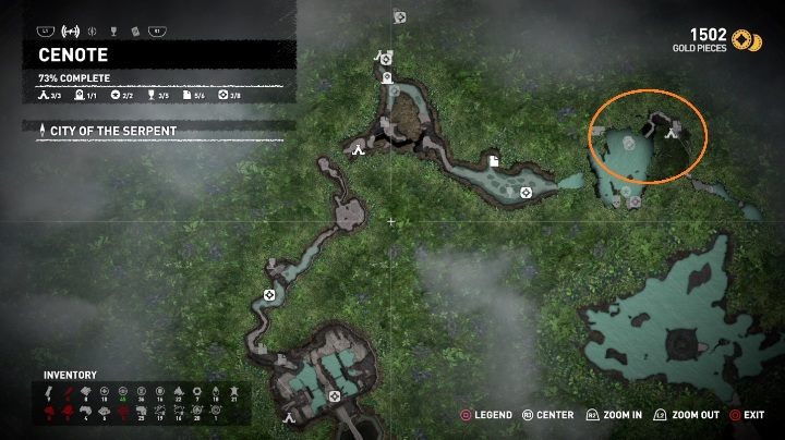 Aby rozpocząć wyzwanie Szacunek musisz udać się w obszar zaznaczony na mapie powyżej - Wyzwania w Cenotes | Sekrety w Shadow of the Tomb Raider - Shadow of the Tomb Raider - poradnik do gry