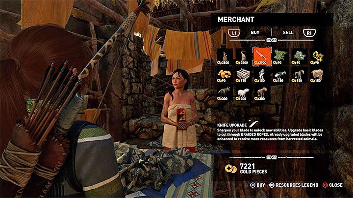 U handlarki możesz zakupić ulepszenie noża (Knife Upgrade), które domyślnie kosztuje 2900 złota - U kogo kupić ulepszenia sprzętu Lary w Shadow of the Tomb Raider? - Shadow of the Tomb Raider - poradnik do gry