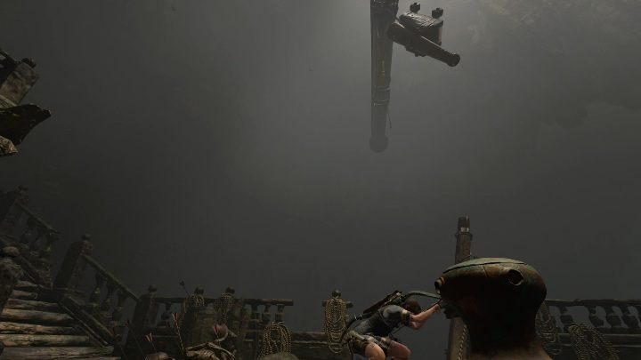 Na górze statku znajdziesz element poruszający jednym z elementów masztu - Grobowce wyzwań w Cenote | Shadow of the Tomb Raider - Shadow of the Tomb Raider - poradnik do gry