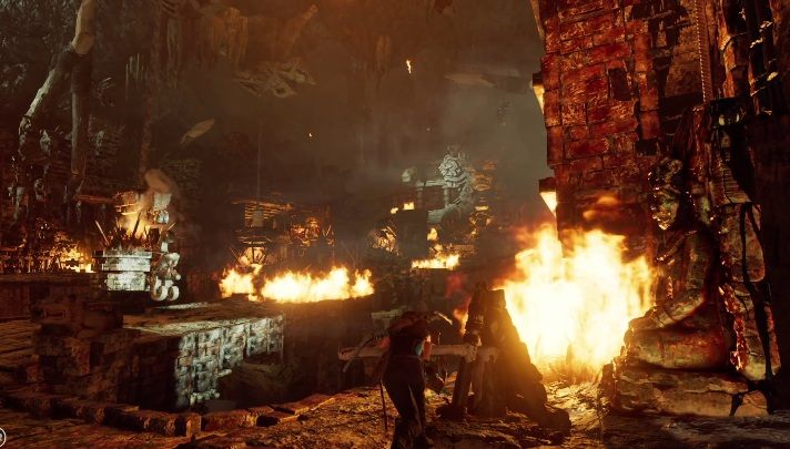 Twoim pierwszym ruchem będzie przesunięcie maszyną znajdującą się po prawej stronie - Grobowce wyzwań w Kuwak Yaku w Shadow of the Tomb Raider - Shadow of the Tomb Raider - poradnik do gry