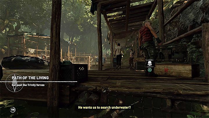 Wyjdź z dużego budynku i po ujrzeniu w oddali świątyni wskocz do wody - Zbadanie ruin i dotarcie do świątyni w Kuwak Yaku - Shadow of the Tomb Raider - Shadow of the Tomb Raider - poradnik do gry