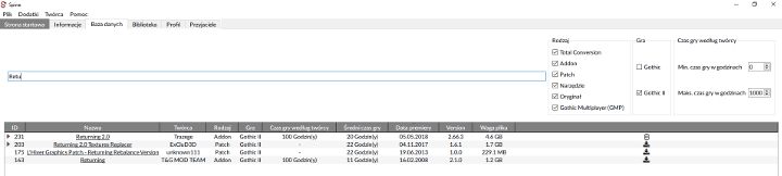Tekstowa wyszukiwarka ułatwia znalezienie najlepszego moda. - Gothic 2: Jak instalować mody? - Gothic II - poradnik do gry