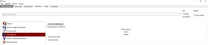 Pobrane mody znajdziesz w zakładce Biblioteka. - Gothic 2: Jak instalować mody? - Gothic II - poradnik do gry