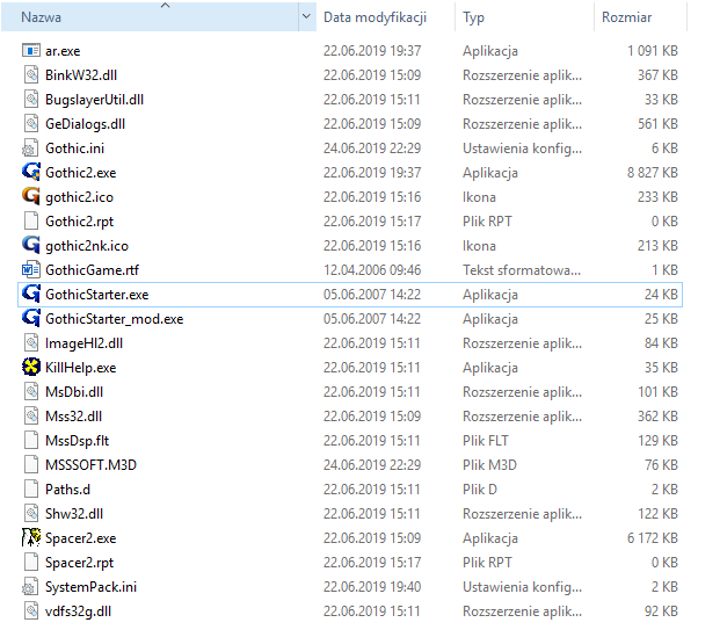 Plik GothicStarter.exe umożliwia włączanie modów. - Gothic 2: Jak instalować mody? - Gothic II - poradnik do gry