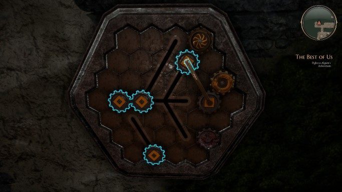 Następną łamigłówkę spotkasz, chcąc podnieść kamienną głowę - Zagadki w Bards Tale 4 - Koła zębate - The Bards Tale 4 - poradnik do gry