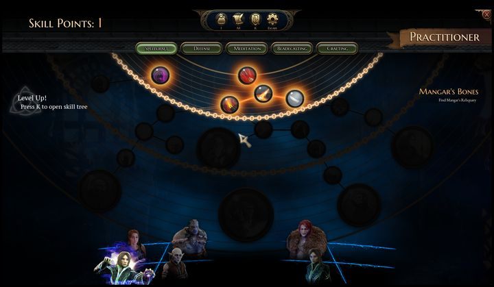 Panel zdolności adepta. - Umiejętności Adepta w Bards Tale 4 - The Bards Tale 4 - poradnik do gry