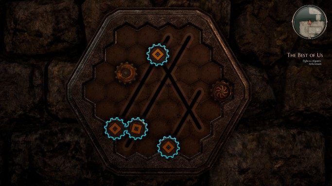 Pchnij każde koło, zaczynając od prawej - Ukryta ręka i Najlepsi z nas - zadania w The Bards Tale 4 - solucja - The Bards Tale 4 - poradnik do gry