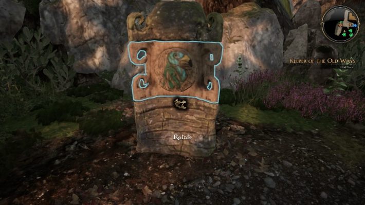 Za tobą znajduje się wróżka, stań tak żeby uderzyć ją w totem - Strażnik starych dróg - zadanie w The Bards Tale 4 - solucja - The Bards Tale 4 - poradnik do gry