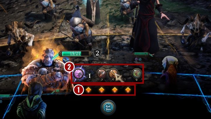 Wszystkie postaci rozmieszczone są na siatce - Walka w Bards Tale 4 - The Bards Tale 4 - poradnik do gry