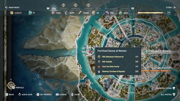 Pierwszy element stroju zdobędziesz zabijając głowę Ufortyfikowanej siedzibie Mestora - Twoje wedle prawa - Solucja Los Atlantydy w AC Odyssey - Assassins Creed Odyssey - poradnik do gry