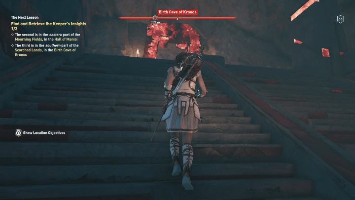 Podążaj do samego końca lokacji, tam znajdziesz tablicę - Jaskinia Narodzin Kronosa - Ślady Hermesa w DLC Lost Atlantydy - Assassins Creed Odyssey - poradnik do gry