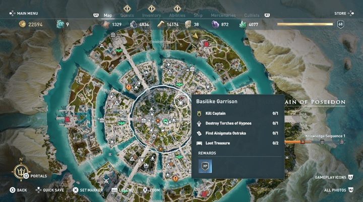 W lokacji Royal Mountain of Poseidon / Królewskie wzgórze Posejdona znajdziesz jeden Enigmatyczny Ostrakon - Królewskie wzgórze Posejdona - mapa DLC Lost Atlantydy - Assassins Creed Odyssey - poradnik do gry