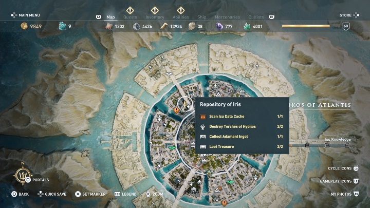 Archiwa Hebe znajdują się w zachodniej części Oikos of Atlantis / Atlantydzki Oikos - Repozytorium Iris w AC Odyssey Lost Atlantydy DLC - Assassins Creed Odyssey - poradnik do gry