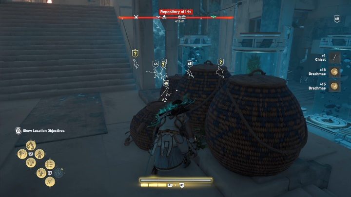 Przed eksploracją pomieszczenia pozbądź się wszystkich znajdujących się w środku przeciwników - Repozytorium Iris w AC Odyssey Lost Atlantydy DLC - Assassins Creed Odyssey - poradnik do gry