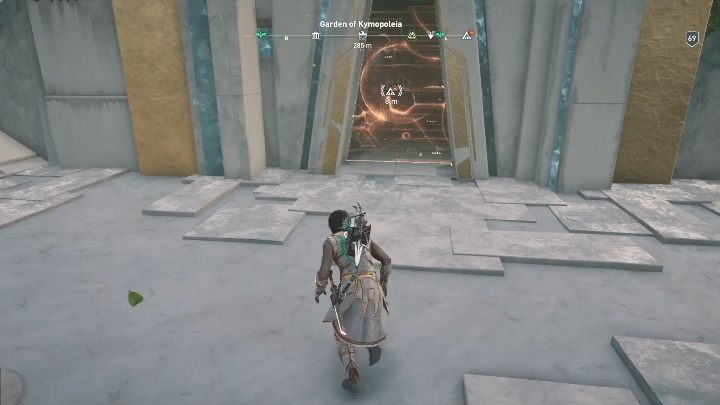 Wejście do archiwum znajduje się na dole budynku - Archiwum Hefajstosa w AC Odyssey Lost Atlantydy DLC - Assassins Creed Odyssey - poradnik do gry