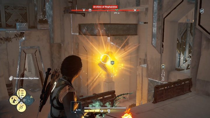 Pośrodku lokacji stoi pochodnia - Archiwum Hefajstosa w AC Odyssey Lost Atlantydy DLC - Assassins Creed Odyssey - poradnik do gry