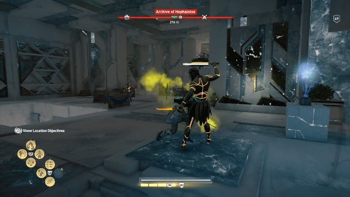 Po prawej stronie budynku znajdziesz kodeks oraz skrzynię z wiedzą - Archiwum Hefajstosa w AC Odyssey Lost Atlantydy DLC - Assassins Creed Odyssey - poradnik do gry