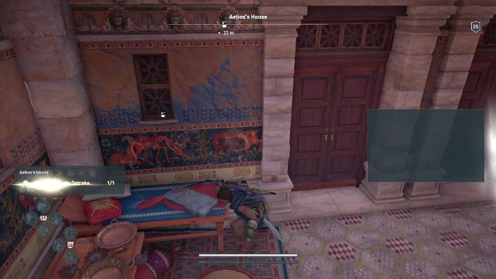 Lokalizacja enigmatycznego Ostrakonu: Udaj się do Aetiosa House (Domu Aetiosa) - Enigmatyczne ostrakony - Wyspa Piratów - Assassins Creed Odyssey - poradnik do gry