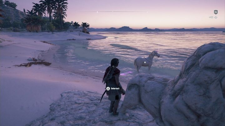 Rozwiązanie zagadki: Na samym końcu półwyspu na wyspie Keso znajdziesz rzeźbę przedstawiającą lwa - Enigmatyczne ostrakony - Wyspa Piratów - Assassins Creed Odyssey - poradnik do gry