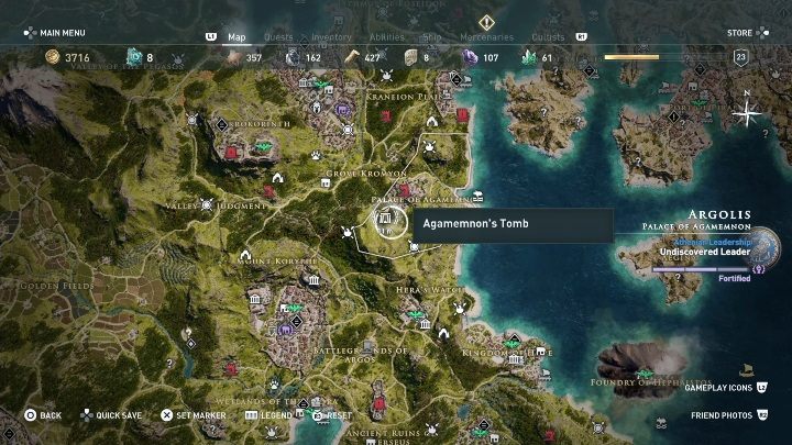 Lokalizacja grobowca: Argollis, północna część lokacji - Grobowce w Argolis - Assassins Creed Odyssey - poradnik do gry