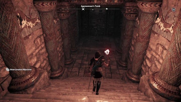 Idąc dalej skręć w lewą stronę i zejdź po schodach - Grobowce w Argolis - Assassins Creed Odyssey - poradnik do gry
