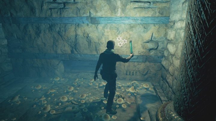 Tam, na ścianie, znajdziesz trzy białe gwiazdy - Trzy pogrzebane symbole - Assassins Creed Odyssey - poradnik do gry