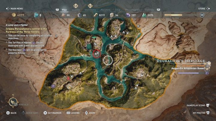 Skrzydła Hermesa zaznaczone są na mapie - Jak poruszać się po mapie w AC Odyssey Los Atlantydy? - Assassins Creed Odyssey - poradnik do gry