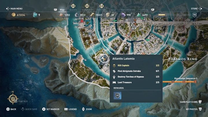 W zachodniej części lokacji Porimos Ring / Rubież Porimos znajdziesz Enigmatyczny Ostrakon - Wyrok na Atlantydę | Enigmatyczne ostrakony | Los Atlantydy DLC - Assassins Creed Odyssey - poradnik do gry