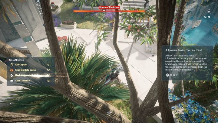 Lokalizacja enigmatycznego Ostrakonu: W lokacji nazwanej Doma of Evaimon/Siedzibą Ewajmona, wśród roślinności schowany jest pierwszy element zagadki - Wyrok na Atlantydę | Enigmatyczne ostrakony | Los Atlantydy DLC - Assassins Creed Odyssey - poradnik do gry