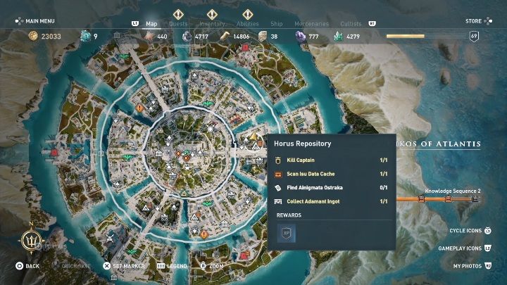 W lokacji Oikos of Atlantis / Atlantydzki Oikos znajdziesz Enigmatyczny Ostrakon - Wyrok na Atlantydę | Enigmatyczne ostrakony | Los Atlantydy DLC - Assassins Creed Odyssey - poradnik do gry