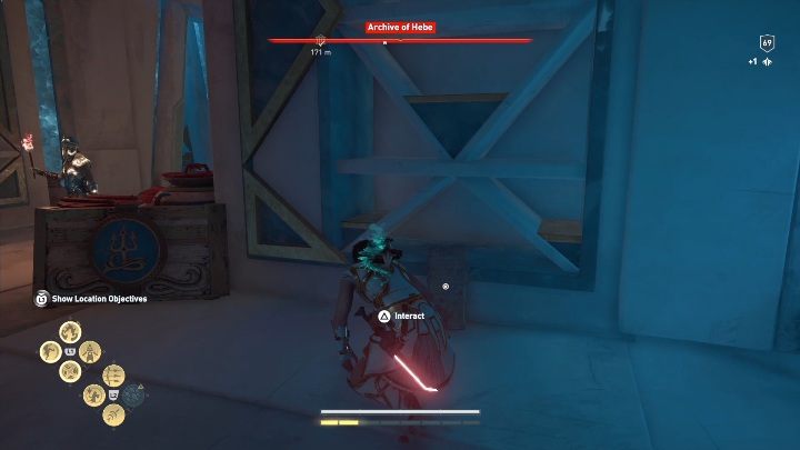 Lokalizacja enigmatycznego Ostrakonu: W Archiwum Hebe znajdziesz ogromny regał, o niego jest oparty ostrakon - Wyrok na Atlantydę | Enigmatyczne ostrakony | Los Atlantydy DLC - Assassins Creed Odyssey - poradnik do gry