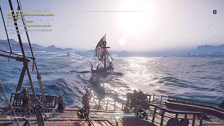 Zanim jeszcze zbliżysz się do innego statku możesz wykonać szybki zwiad Ikarosem - Statek i zarządzanie załogą w Assassins Creed Odyssey - Assassins Creed Odyssey - poradnik do gry