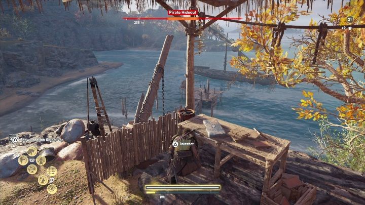 Lokalizacja enigmatycznego Ostrakonu: Udaj się do Kryjówki Piratów - Enigmatyczne ostrakony - Wyspy Abantis - Assassins Creed Odyssey - poradnik do gry