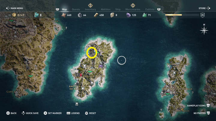 Start misji: Porozmawiaj z Xenia po ukończeniu misji pobocznej Ta, która włada morzami - Wyspy piratów - Misje poboczne w Assassins Creed Odyssey - Assassins Creed Odyssey - poradnik do gry