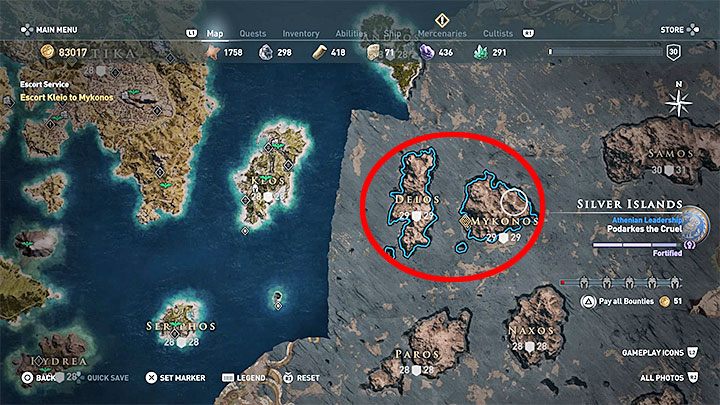 Archipelag Srebrnych Wysp (Silver Islands) znajduje się na wschód od Attiki i wyspy Keos - Thaletas - Romanse w Assassins Creed Odyssey - Assassins Creed Odyssey - poradnik do gry