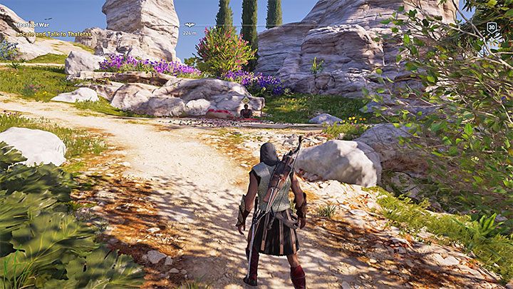 Thaletas zaprosi Cię do spotkania się z nim na plaży - chodzi tu o zaznaczony fragment plaży z Delos - Thaletas - Romanse w Assassins Creed Odyssey - Assassins Creed Odyssey - poradnik do gry