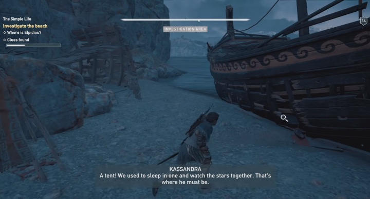 Po dotarciu na plażę musisz przeprowadzić śledztwo - Proste życie - Solucja Assasins Creed Odyssey - Assassins Creed Odyssey - poradnik do gry