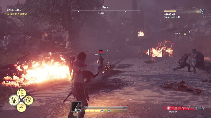 Wraz z Dariusem zabij wszystkich wrogów znajdujących się na terenie wioski - Prosto w płomienie - Solucja Assasins Creed Odyssey - Assassins Creed Odyssey - poradnik do gry