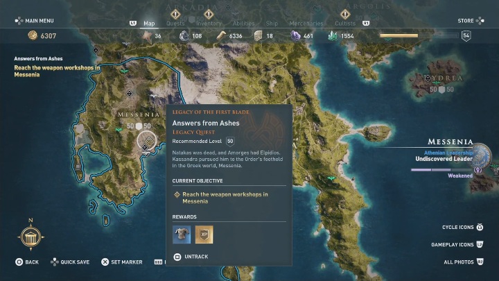 Aby rozpocząć tę misję udaj się do warsztatu w Messeni - Odpowiedzi z popiołów - Solucja Assasins Creed Odyssey - Assassins Creed Odyssey - poradnik do gry