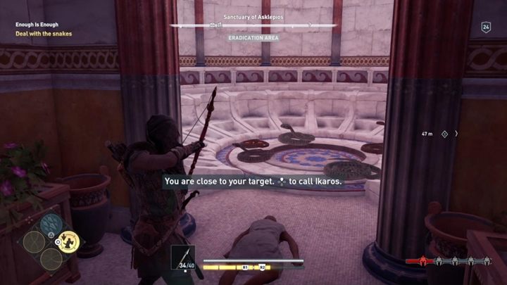 To zadanie jest proste - musisz udać się do środka świątyni i zabić kilka węży - Recepta na odkrycia - Solucja gry Assassins Creed Odyssey - Assassins Creed Odyssey - poradnik do gry