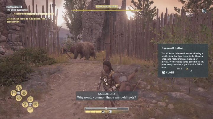 Po ułożeniu bloków udaj się do Pyrrha Salt Pirates camp, aby zdobyć narzędzia - Jeden wyjątkowo paskudny dzień - Solucja Assassins Creed Odyssey - Assassins Creed Odyssey - poradnik do gry