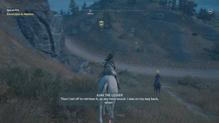 Po odnalezieniu Ajaxa udaj się z nim do miasta, twoim zadaniem będzie chronienie go przed napotkanymi przeciwnikami - Jeden wyjątkowo paskudny dzień - Solucja Assassins Creed Odyssey - Assassins Creed Odyssey - poradnik do gry