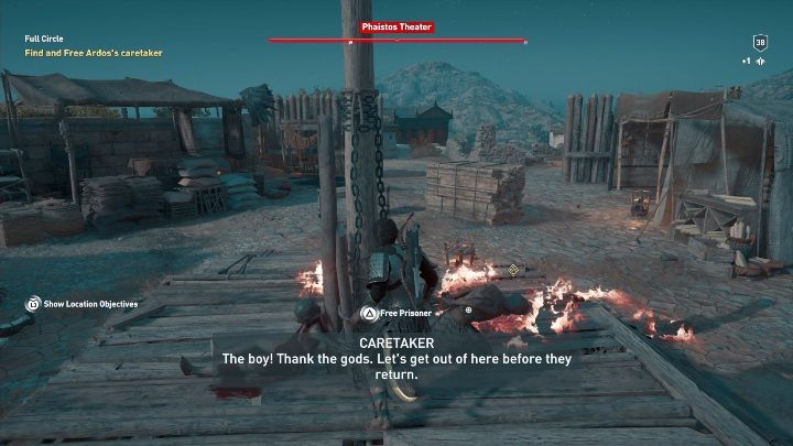 Pełne koło (Full Circle) to misja polegająca na uwolnieniu mężczyzny z Teatru w Faistos - Zadania poboczne w Messara - Assassins Creed Odyssey - poradnik do gry