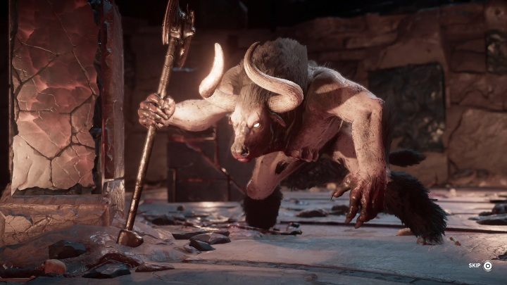 Jeszcze jednym nieprzyjemnym atakiem jest możliwość uderzania w podłoże, co powoduje osypanie się kamieni - Minotaur - mityczne stworzenia w Assassins Creed Odyssey - Assassins Creed Odyssey - poradnik do gry