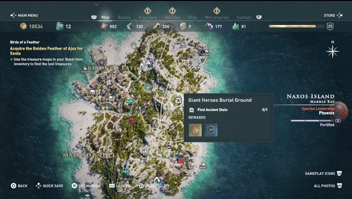 Lokalizacja grobowca: Naksos, północna część lokacji - Grobowce w Naksos - Assassins Creed Odyssey - poradnik do gry