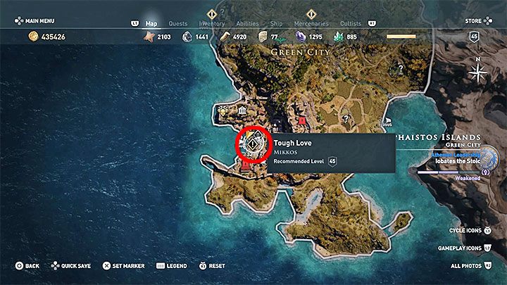 Na potrzeby spotkania się z Mikkosem musisz dotrzeć na pokazaną na obrazku 1 wyspę Lemnos - znajduje się ona w północno-wschodniej części mapy świata i sąsiaduje m - Mikkos - Romanse w Assassins Creed Odyssey - Assassins Creed Odyssey - poradnik do gry