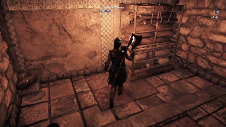 Idź dalej przejściem, aż dotrzesz do regału, który możesz przesunąć - Grobowce w Megaris - Assassins Creed Odyssey - poradnik do gry